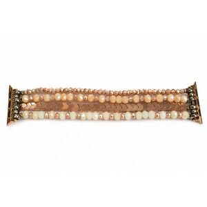 Paparazzi Multi Strand Beaded Magnetic Cuff Wrap Bracelet Peach Neutra